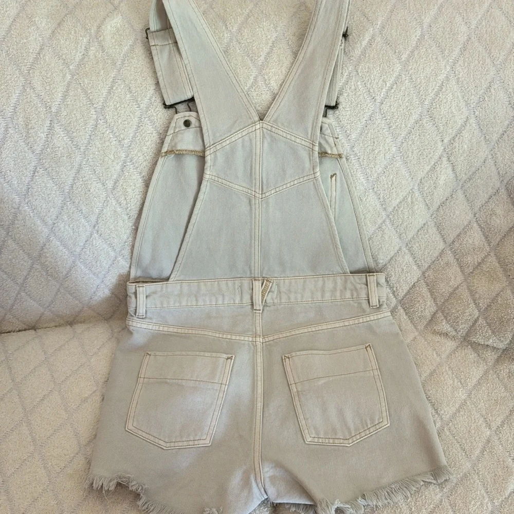 We the Free, Free People cream shorts overalls - Picture 5 of 5